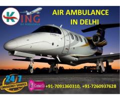 Book Top Racking and Smart Air Ambulance Service in Delhi by King